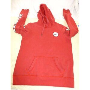 Hollister Red Sleeve Spell Out Graphic Pullover Med Hoodie Soft Fleece Urban Cas